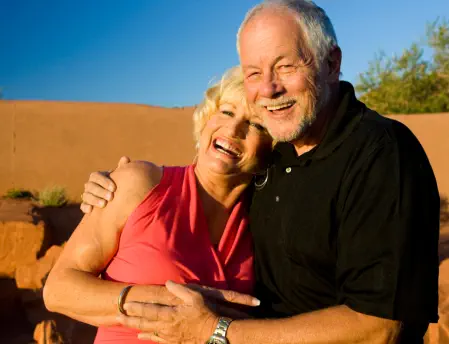 Smiling couple in the sun